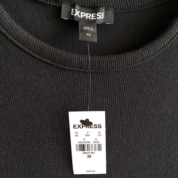 Express Ribbed Pearl Inset Tee NWT - Picture 6 of 16